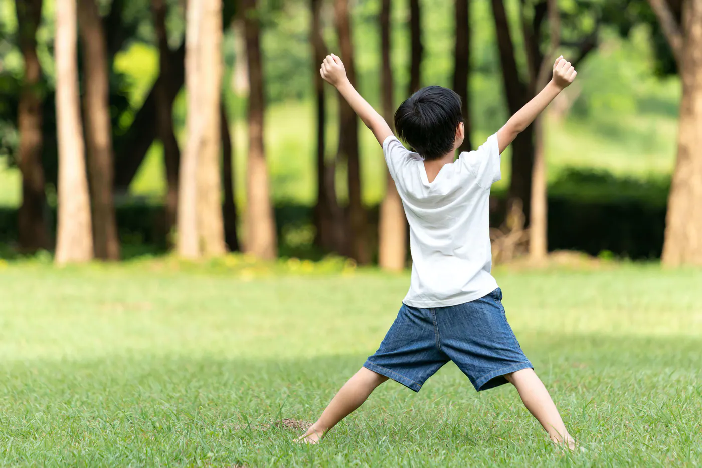 Active child in a natural setting