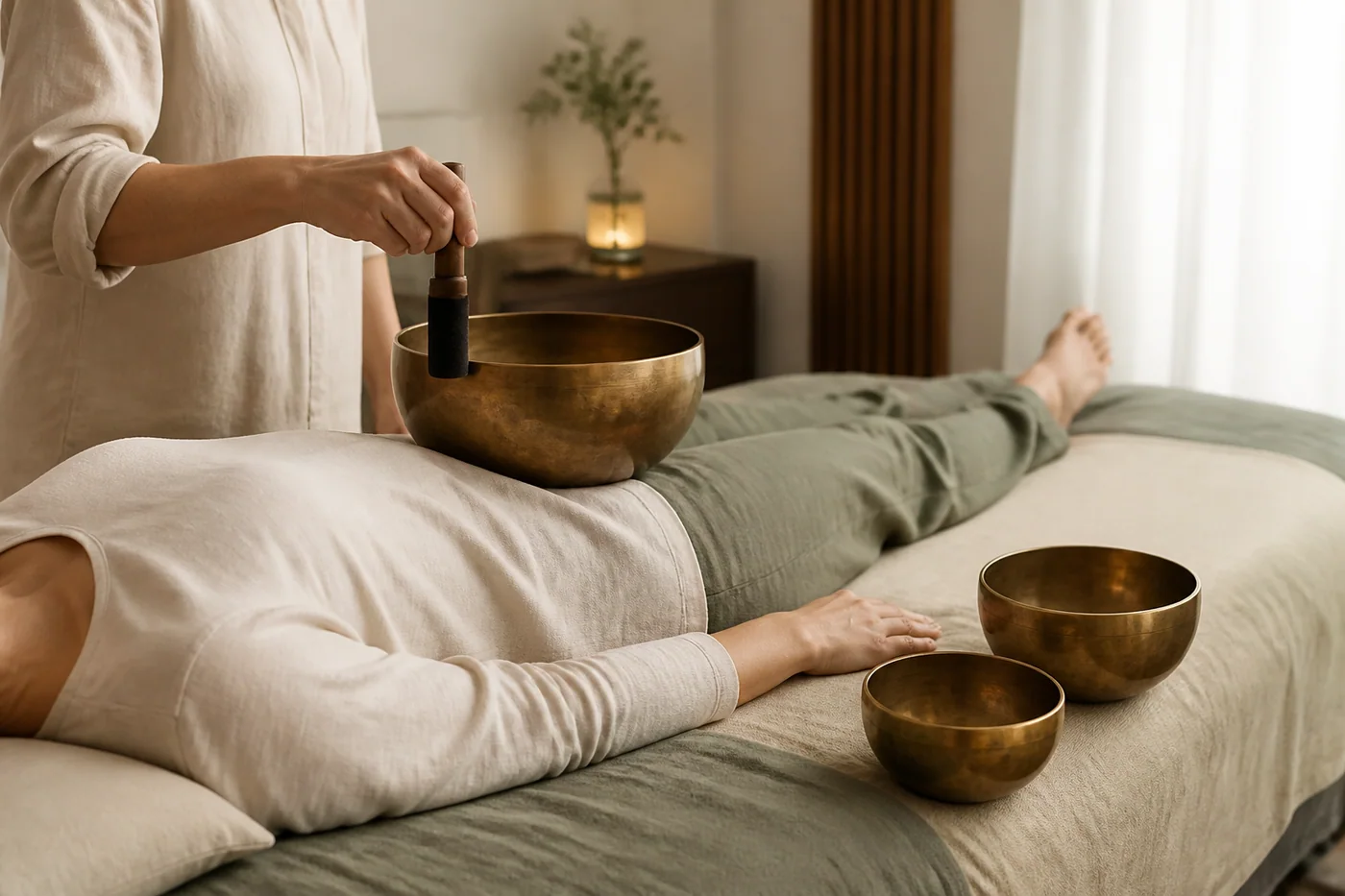 Singing bowls used for a sound session